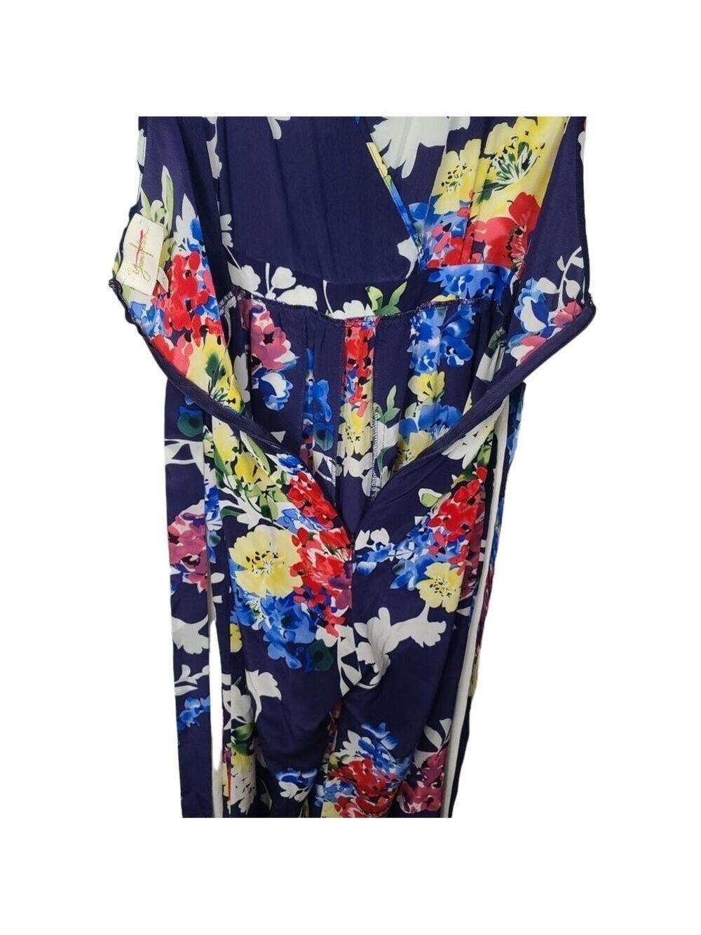 Yumi Kim Floral Silk Belted V Neck Sleeveless Jumpsuit XS - Picture 8 of 11